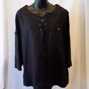 Ralph Lauren Black Linen Top